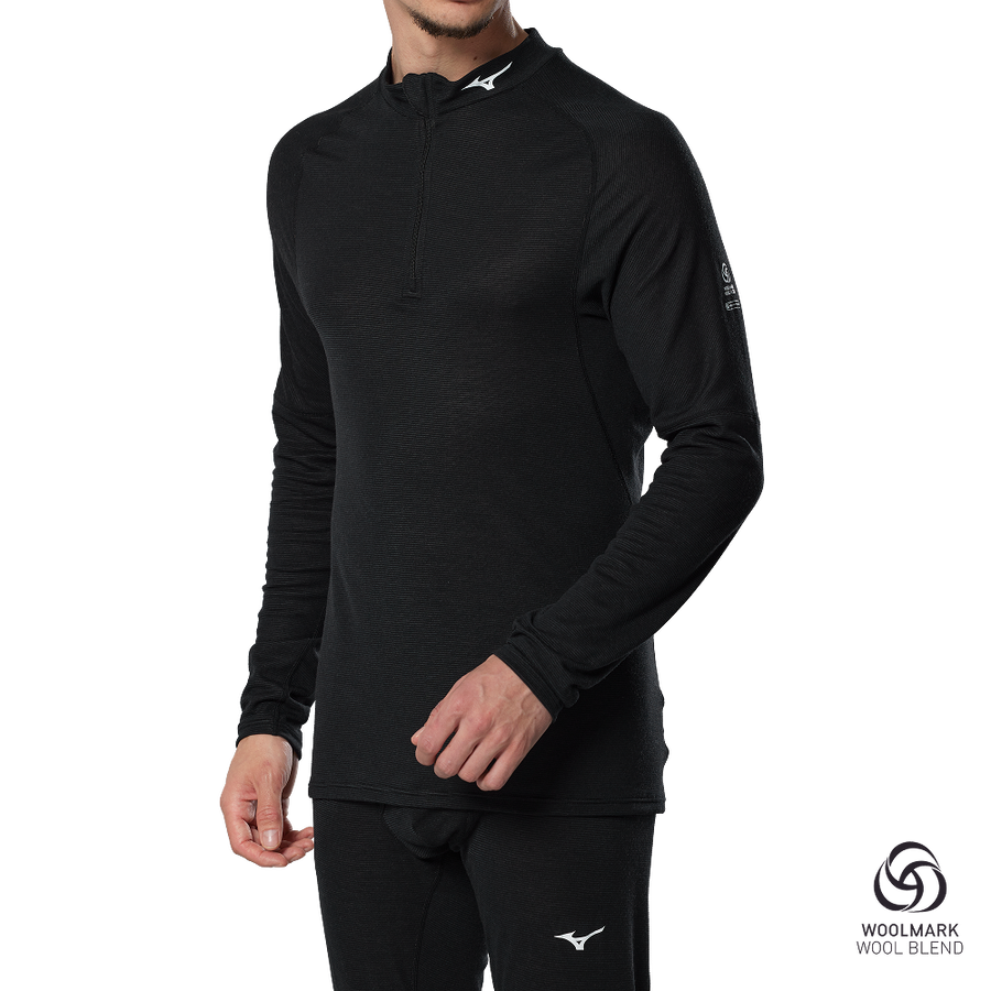 Mizuno Premium Merino Wool Half Zip Black